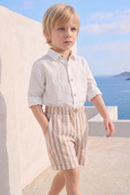 Mininio Baby Boy Muslin Shorts - Beige
