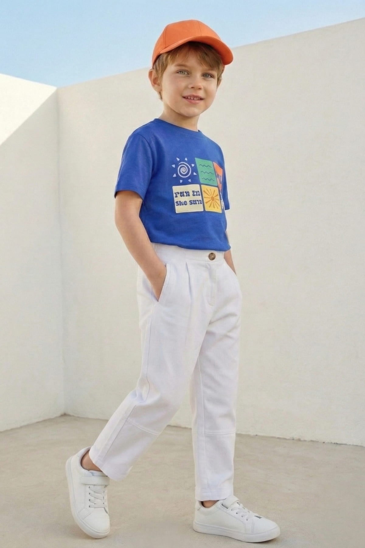 Zeyland Boys' Baggy Trousers - White