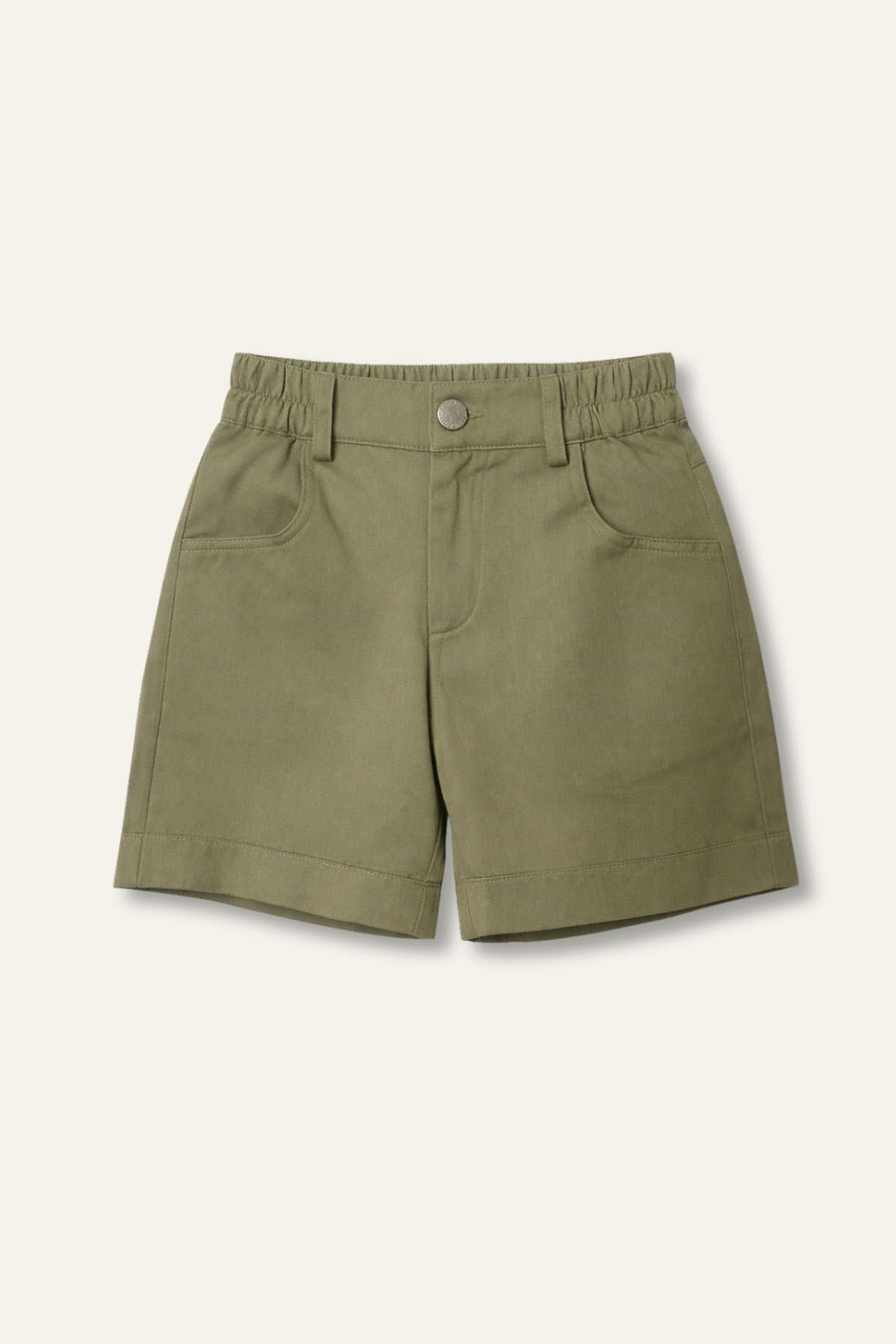 Zeyland Boys' Gabardine Shorts with Pockets - Khaki Green