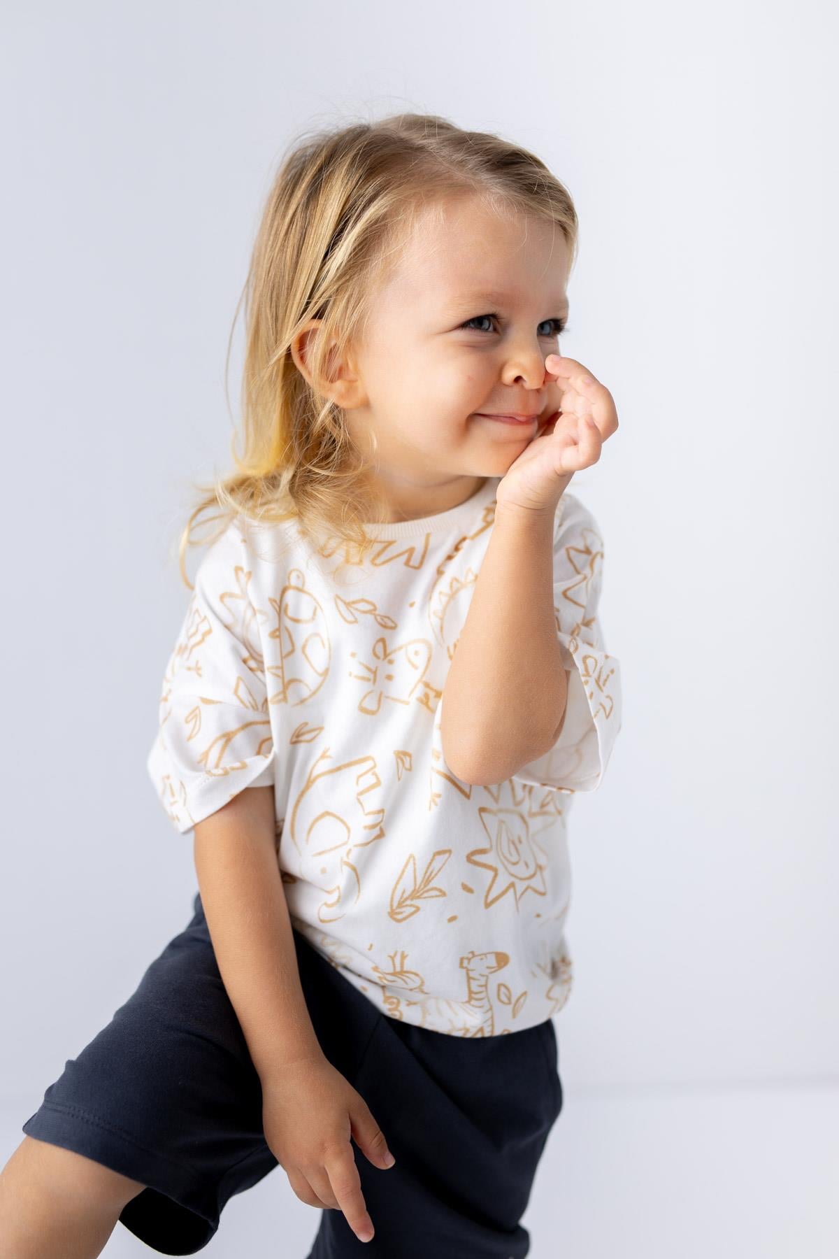 Mininio Boy Animal Patterned T-Shirt