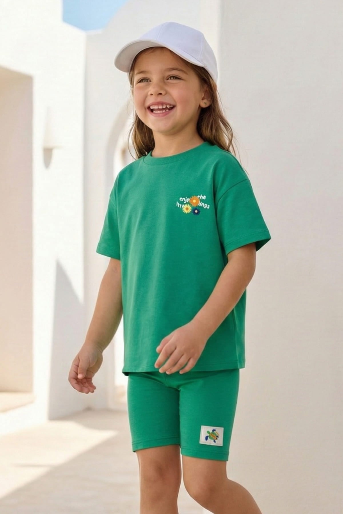 Zeyland Girl Printed T-Shirt and Leggings Set - Green
