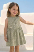 Zeyland Girl Patterned Woven Dress - Green