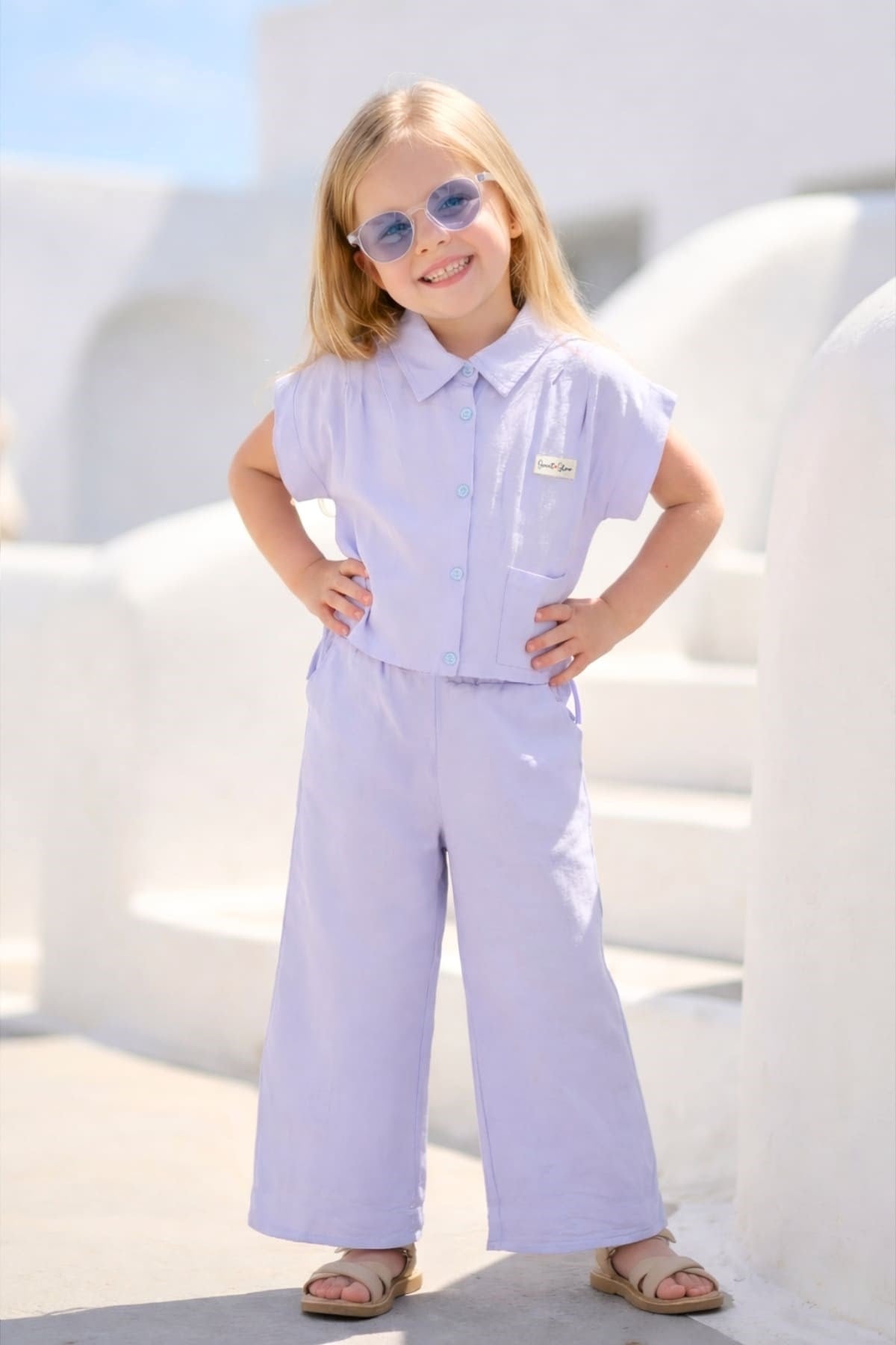 Zeyland Girl Shirt and Trousers Set - Blue