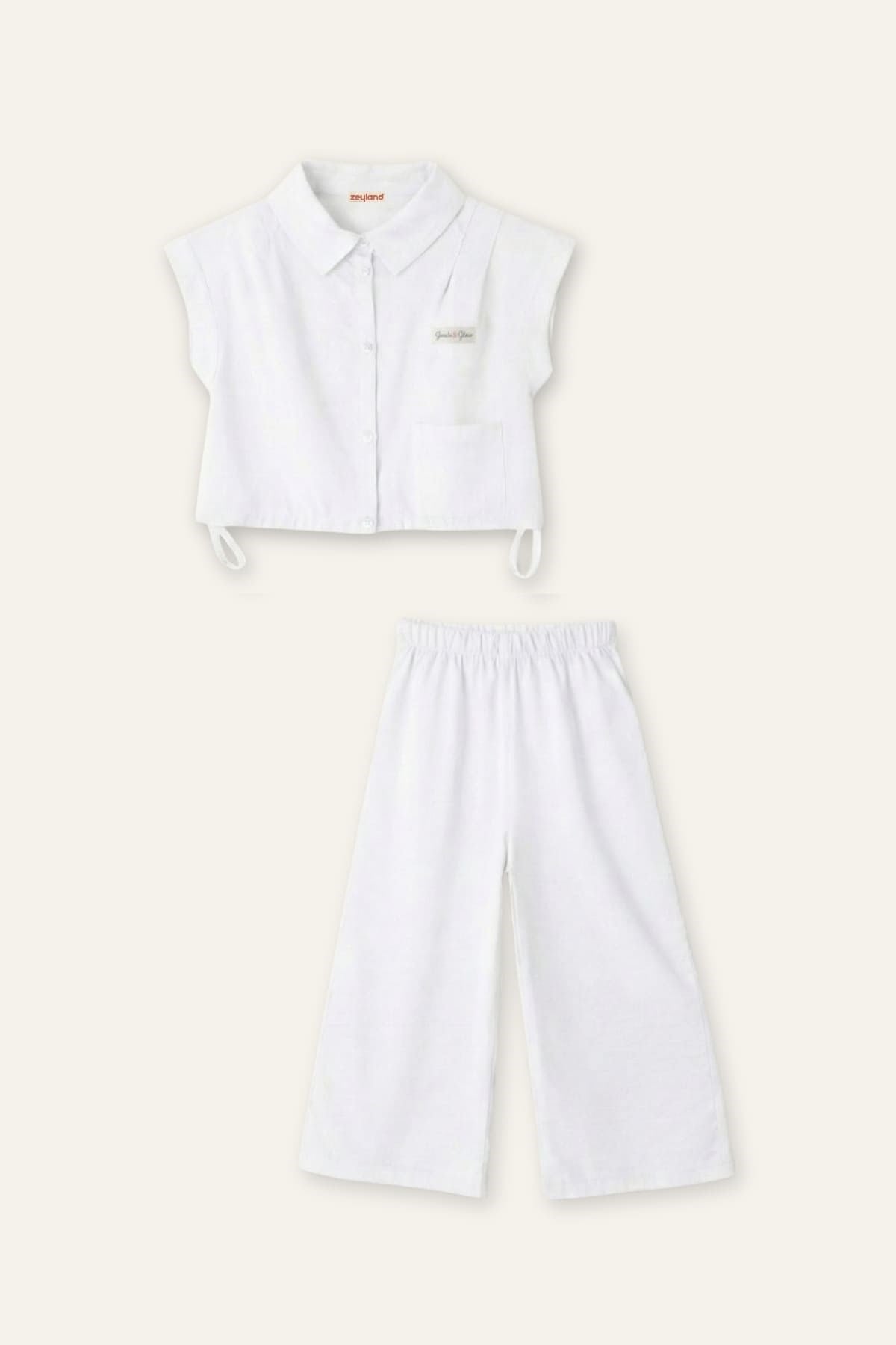 Zeyland Girl Shirt and Trousers Set - Ecru